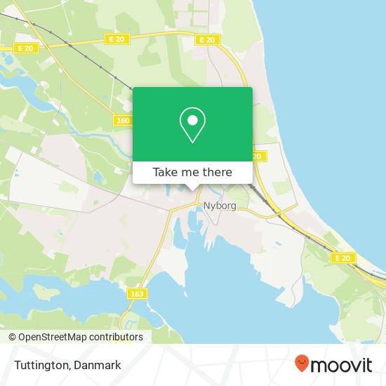 Tuttington, Kongegade 21 5800 Nyborg kort