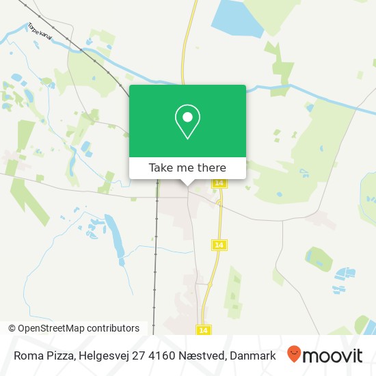 Roma Pizza, Helgesvej 27 4160 Næstved kort