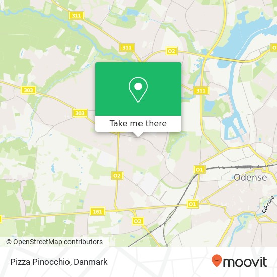 Pizza Pinocchio, Rugårdsvej 216 5210 Odense NV kort