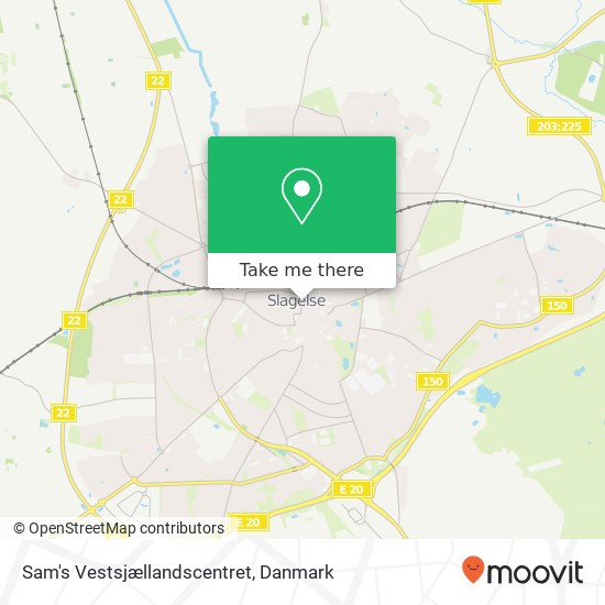 Sam's Vestsjællandscentret, Jernbanegade 10 4200 Slagelse kort