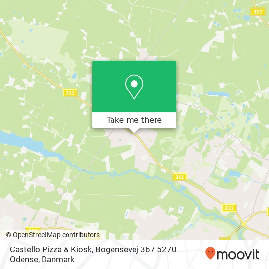 Castello Pizza & Kiosk, Bogensevej 367 5270 Odense kort
