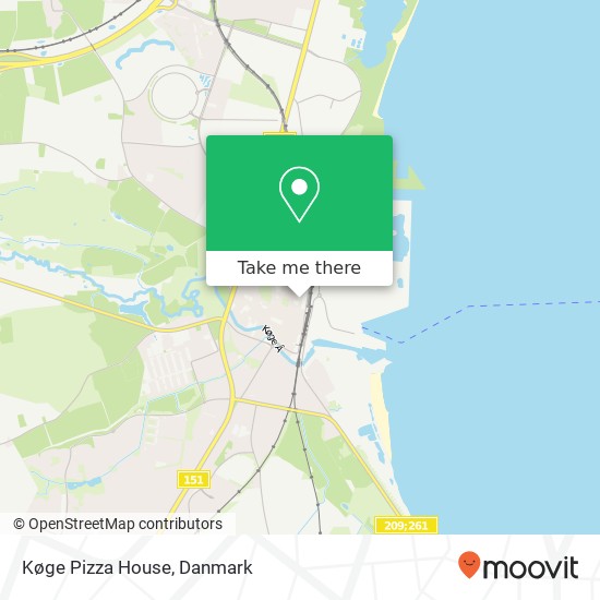 Køge Pizza House, Bjerggade 2 4600 Køge kort