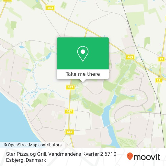 Star Pizza og Grill, Vandmandens Kvarter 2 6710 Esbjerg kort