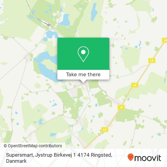 Supersmart, Jystrup Birkevej 1 4174 Ringsted kort