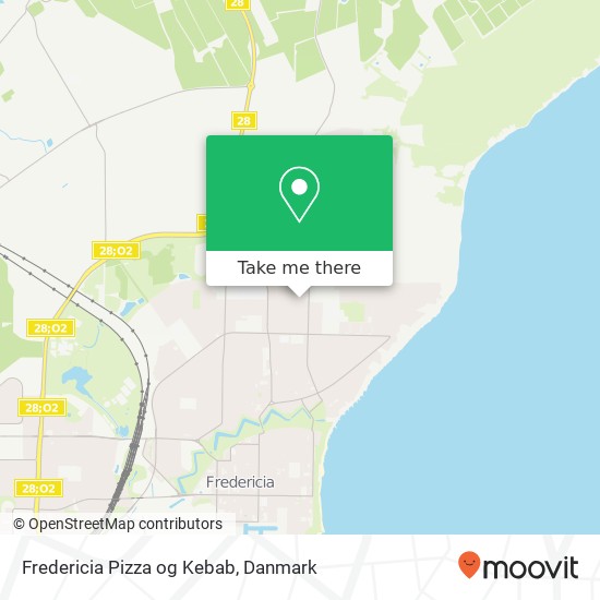 Fredericia Pizza og Kebab, Devantiersvej 5 7000 Fredericia kort