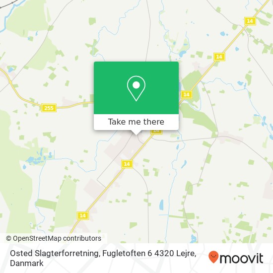 Osted Slagterforretning, Fugletoften 6 4320 Lejre kort