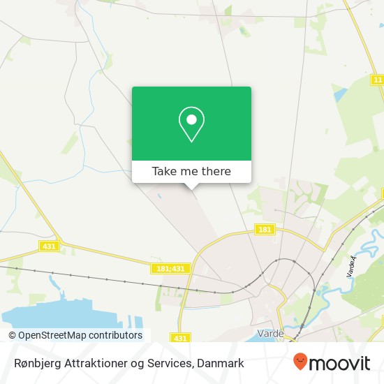 Rønbjerg Attraktioner og Services, Ortenvej 80 6800 Varde kort