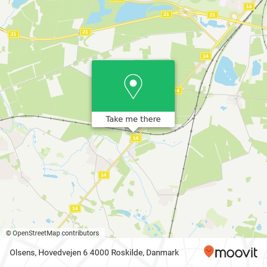 Olsens, Hovedvejen 6 4000 Roskilde kort