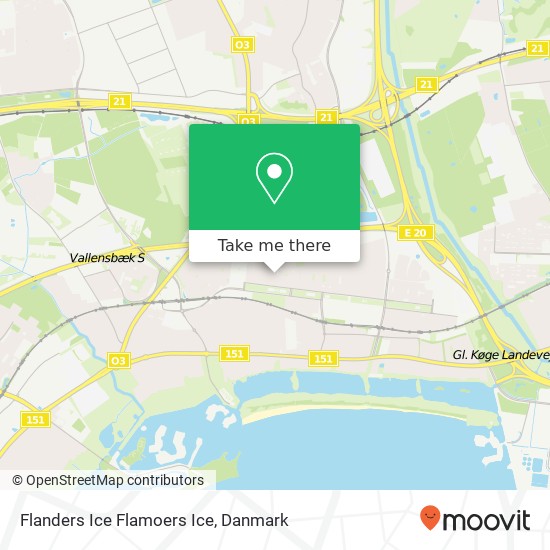 Flanders Ice Flamoers Ice, Hallingparken 31 2660 Brøndby kort