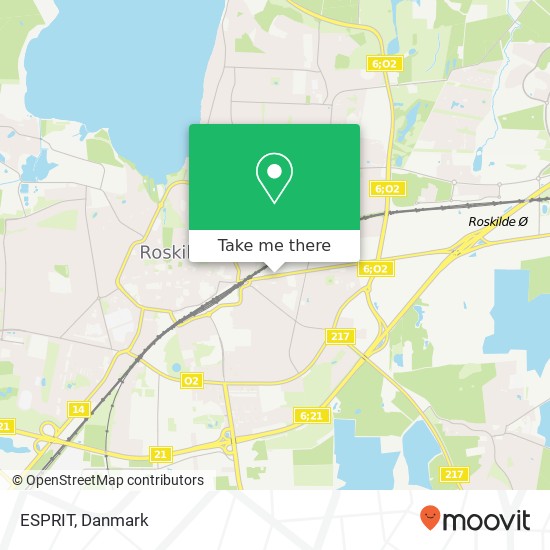 ESPRIT, Københavnsvej 29 4000 Roskilde kort