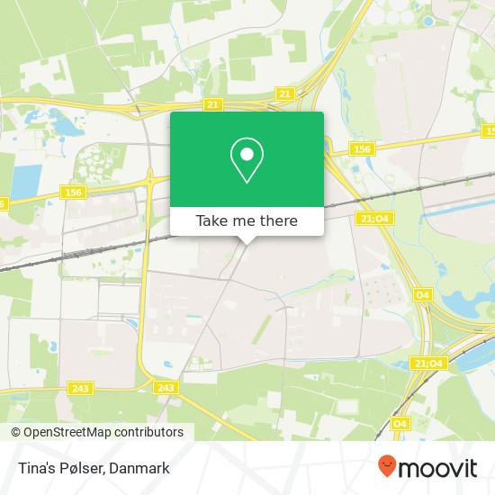 Tina's Pølser, Taastrup Hovedgade 91 2630 Taastrup kort