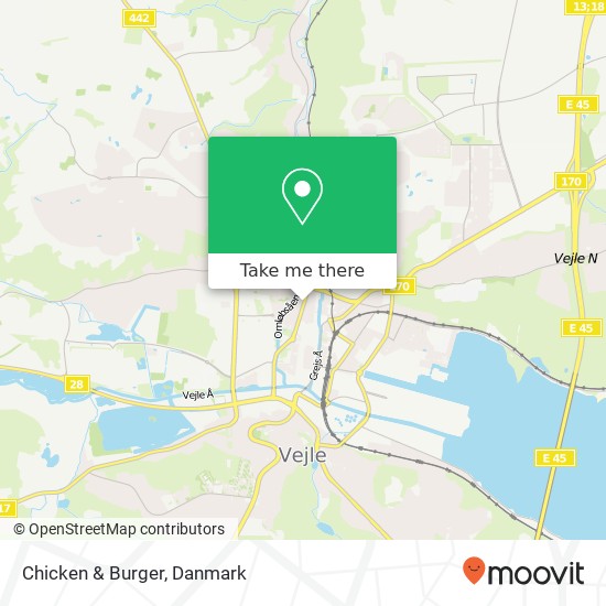 Chicken & Burger, Vedelsgade 99 7100 Vejle kort