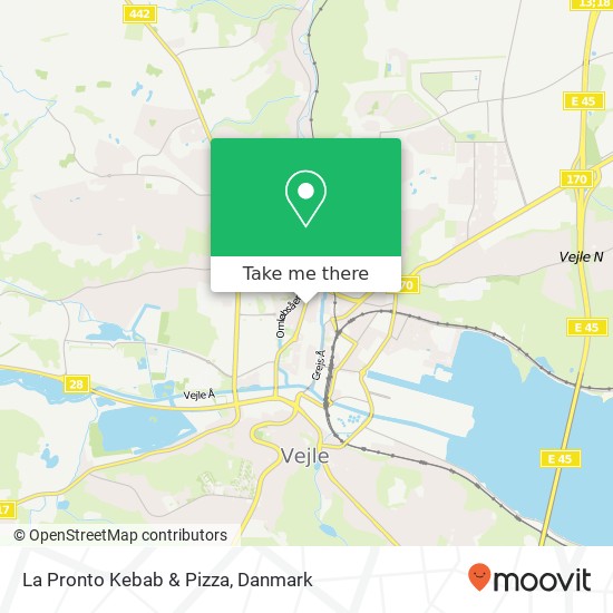 La Pronto Kebab & Pizza, Vedelsgade 38 7100 Vejle kort