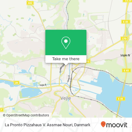 La Pronto Pizzahaus V. Assmae Nouri, Vedelsgade 38 7100 Vejle kort