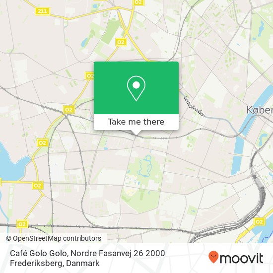 Café Golo Golo, Nordre Fasanvej 26 2000 Frederiksberg kort