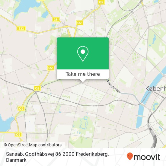 Sansab, Godthåbsvej 86 2000 Frederiksberg kort