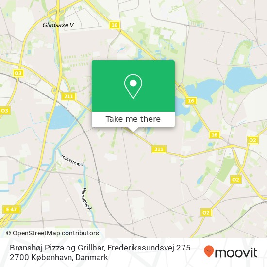 Brønshøj Pizza og Grillbar, Frederikssundsvej 275 2700 København kort