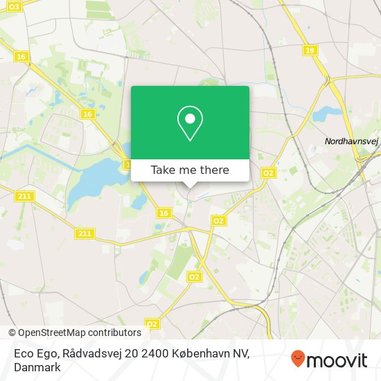 Eco Ego, Rådvadsvej 20 2400 København NV kort