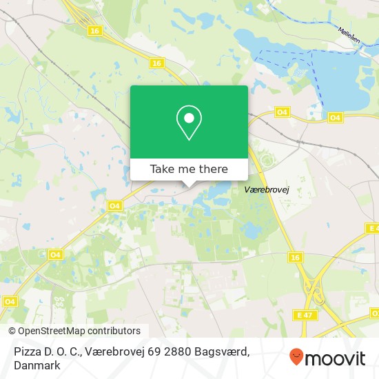 Pizza D. O. C., Værebrovej 69 2880 Bagsværd kort