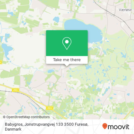 Babygros, Jonstrupvangvej 133 3500 Furesø kort