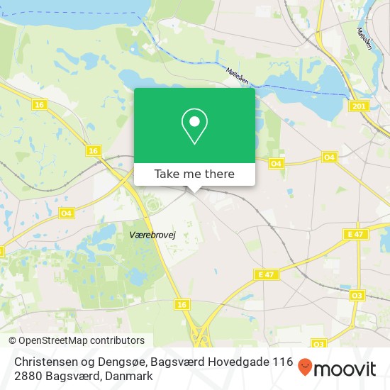 Christensen og Dengsøe, Bagsværd Hovedgade 116 2880 Bagsværd kort
