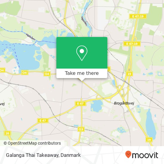 Galanga Thai Takeaway, Buddingevej 68 2800 Lyngby Tårbæk kort