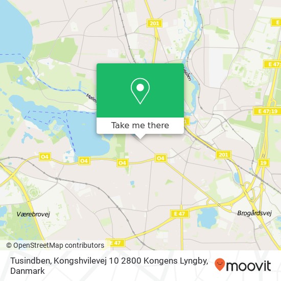 Tusindben, Kongshvilevej 10 2800 Kongens Lyngby kort