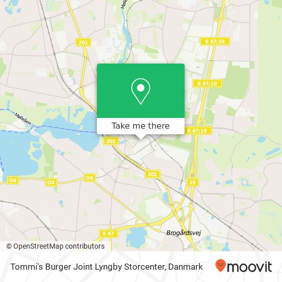 Tommi's Burger Joint Lyngby Storcenter, Lyngby Storcenter 1 2800 Kongens Lyngby kort