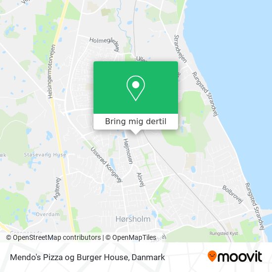 Mendo's Pizza og Burger House kort