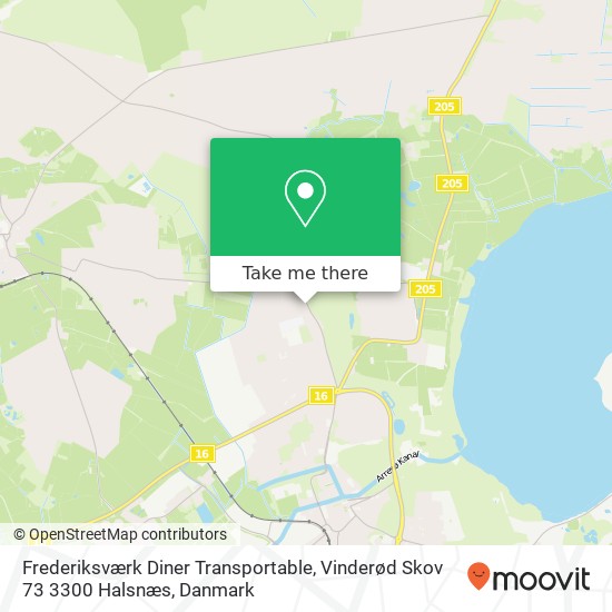 Frederiksværk Diner Transportable, Vinderød Skov 73 3300 Halsnæs kort