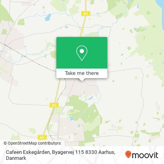 Cafeen Eskegården, Byagervej 115 8330 Aarhus kort