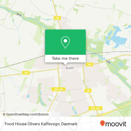 Food House Olivers Kaffevogn, Nørregade 7 7430 Ikast-Brande kort