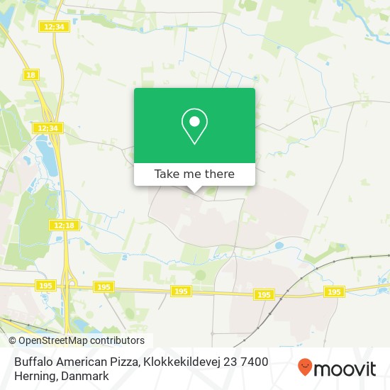 Buffalo American Pizza, Klokkekildevej 23 7400 Herning kort