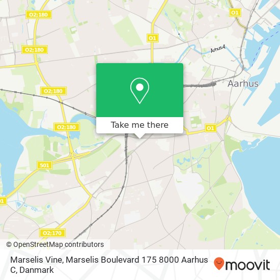 Marselis Vine, Marselis Boulevard 175 8000 Aarhus C kort