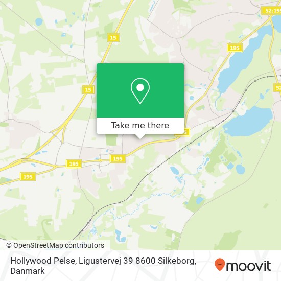 Hollywood Pelse, Ligustervej 39 8600 Silkeborg kort