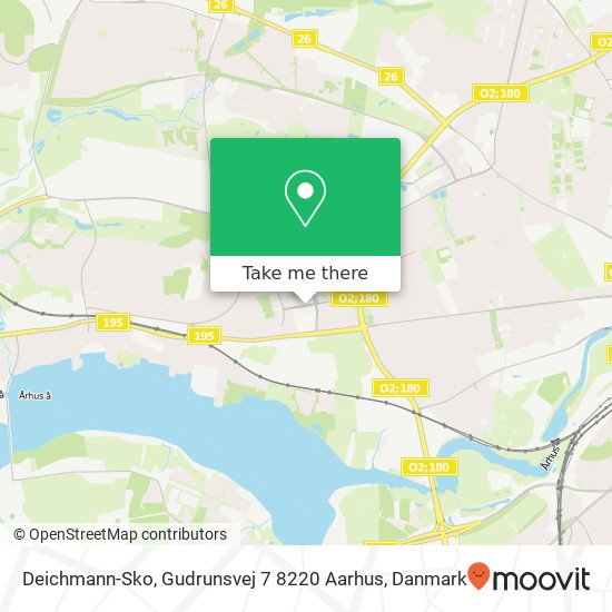 Deichmann-Sko, Gudrunsvej 7 8220 Aarhus kort