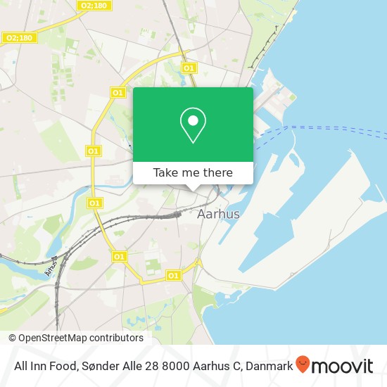 All Inn Food, Sønder Alle 28 8000 Aarhus C kort