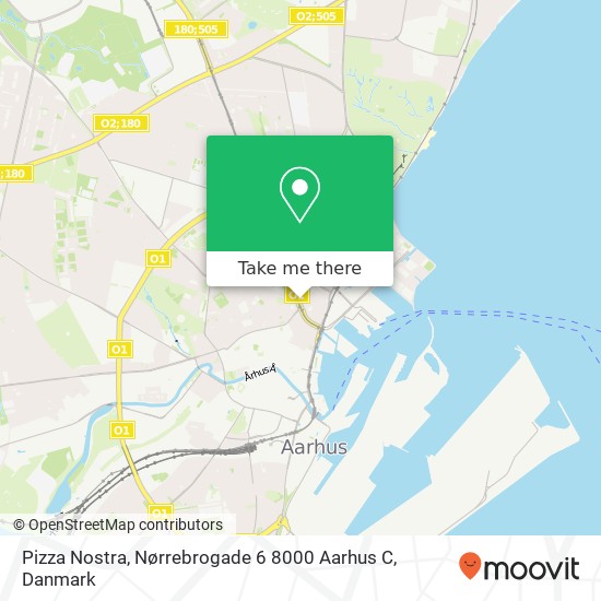 Pizza Nostra, Nørrebrogade 6 8000 Aarhus C kort