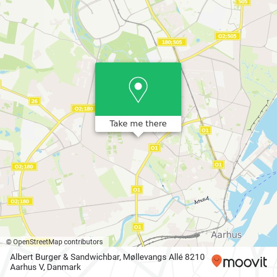 Albert Burger & Sandwichbar, Møllevangs Allé 8210 Aarhus V kort