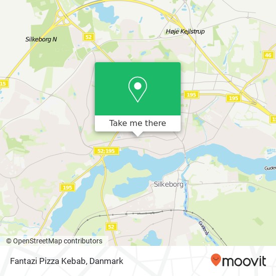 Fantazi Pizza Kebab, Nylandsvej 31 8600 Silkeborg kort