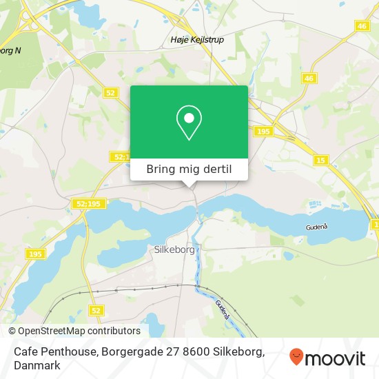 Cafe Penthouse, Borgergade 27 8600 Silkeborg kort