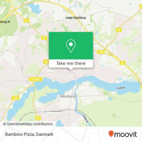 Bambino Pizza, Borgergade 43 8600 Silkeborg kort