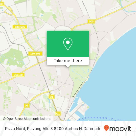 Pizza Nord, Risvang Alle 3 8200 Aarhus N kort