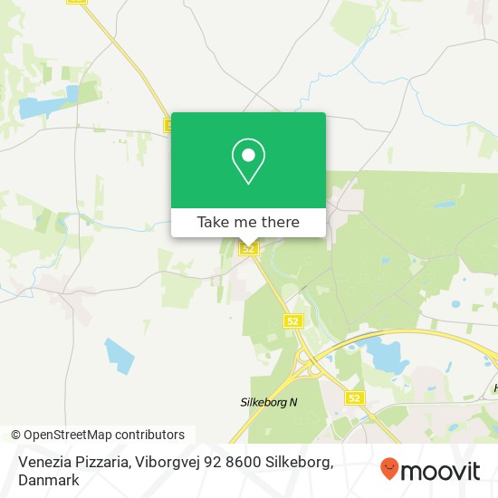 Venezia Pizzaria, Viborgvej 92 8600 Silkeborg kort