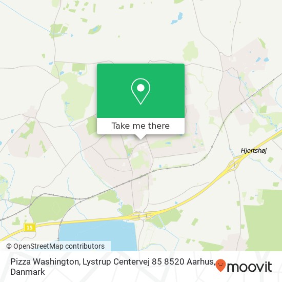 Pizza Washington, Lystrup Centervej 85 8520 Aarhus kort