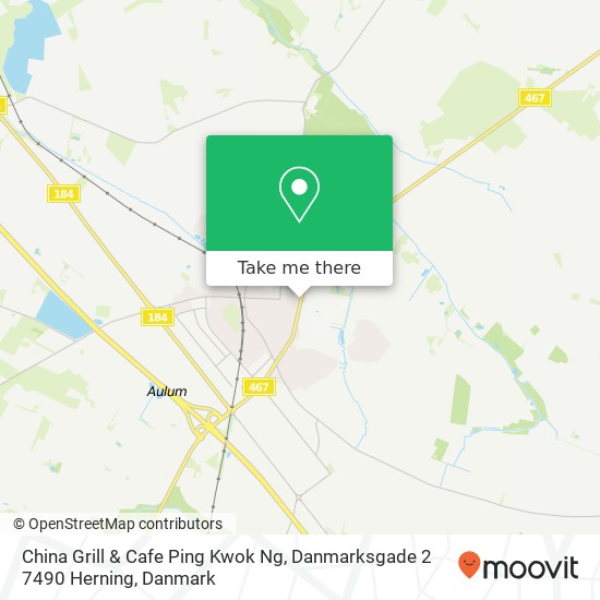 China Grill & Cafe Ping Kwok Ng, Danmarksgade 2 7490 Herning kort