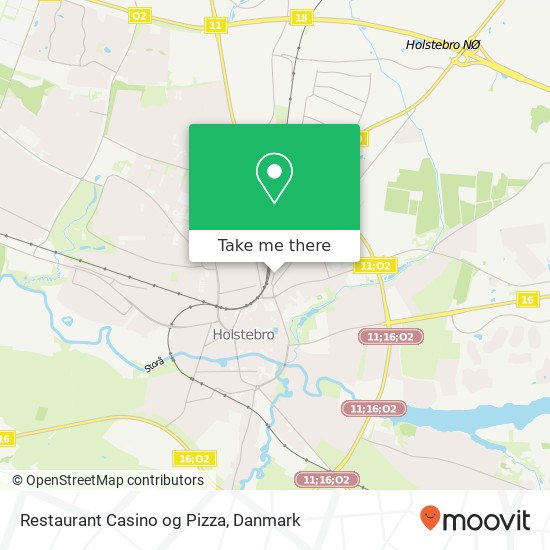 Restaurant Casino og Pizza, Stationsvej 18 7500 Holstebro kort