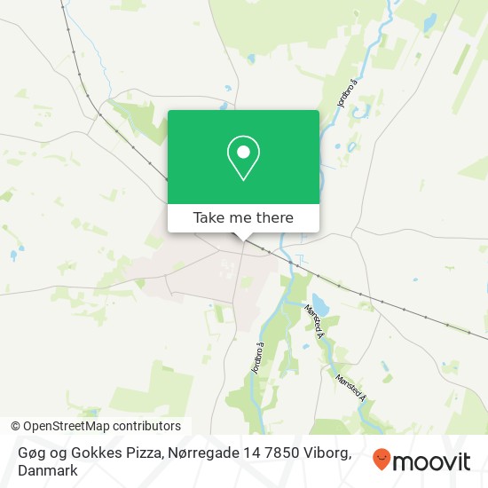 Gøg og Gokkes Pizza, Nørregade 14 7850 Viborg kort