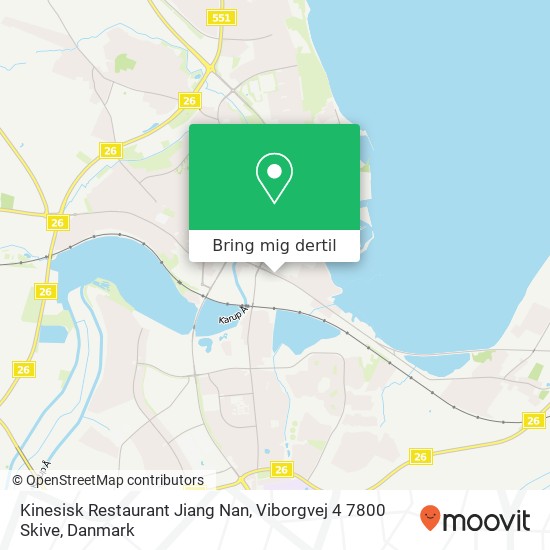 Kinesisk Restaurant Jiang Nan, Viborgvej 4 7800 Skive kort