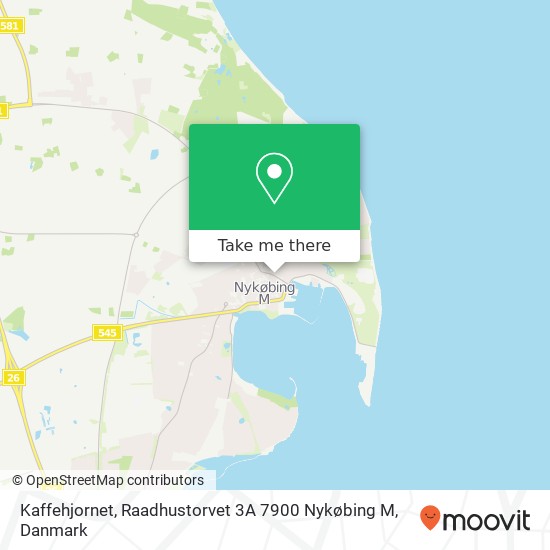 Kaffehjornet, Raadhustorvet 3A 7900 Nykøbing M kort